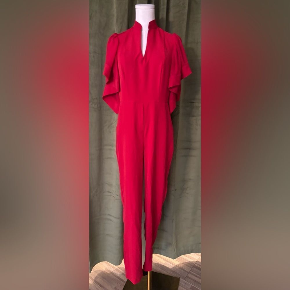 New York & Company Vibrant Red Jumpsuit, S